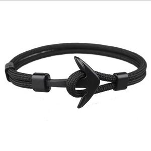 Anchor Rope Bracelet Black